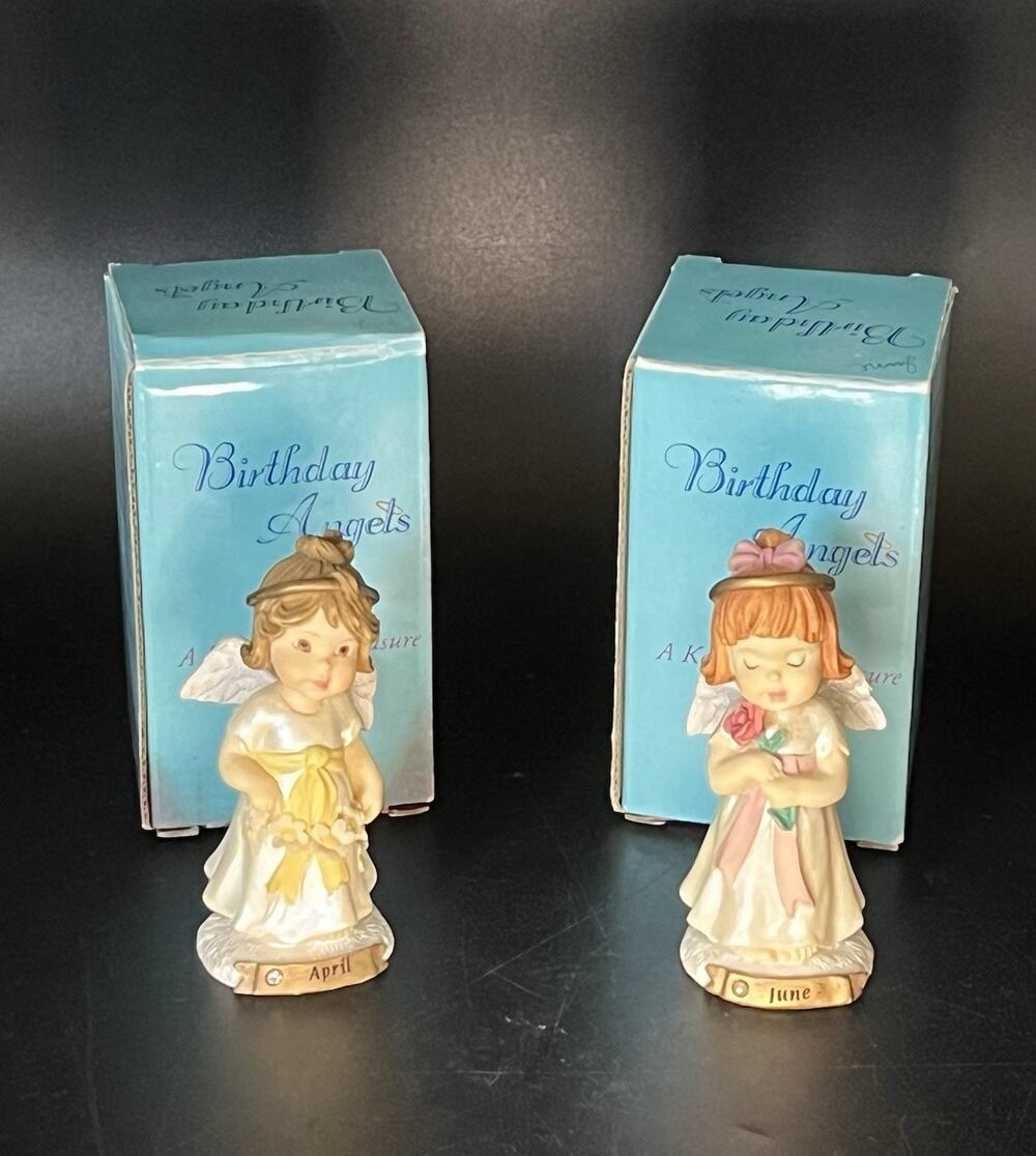 Vintage Decor Ganz Birthday Angels April & June Figurines Lot of 2 Figures